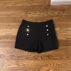 Black Women's Shorts with Button Detail Size 10
